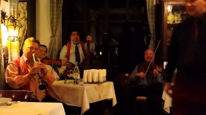 Gypsy musicians in a restaurant
